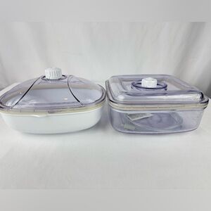 Set of 2 Foodsaver Reusable Vacuum Seal Containers w/Pump